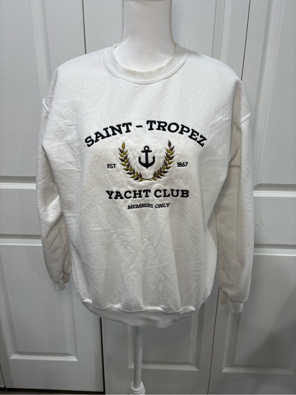 Yacht Club White Crewneck Sweatshirt